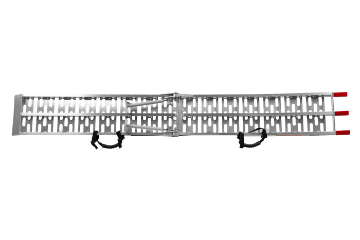 UNITRAILER ALR003 hopfällbara ramper aluminiumramper för släpvagnar 221cm 680kg med rem och stöd, set om 2