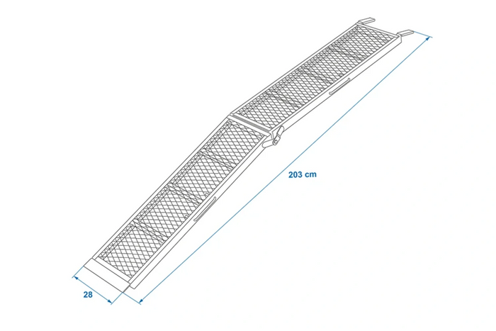 ProPlus 390094 hopfällbara ramper stålramper för släpvagnar 203 cm 680 kg set om 2