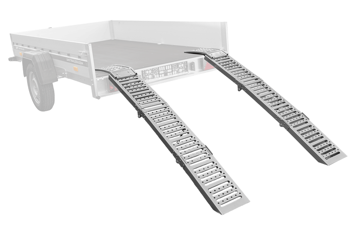 UNITRAILER ALR005 hopfällbara ramper stålramper för släpvagnar 200 cm 500 kg set om 2