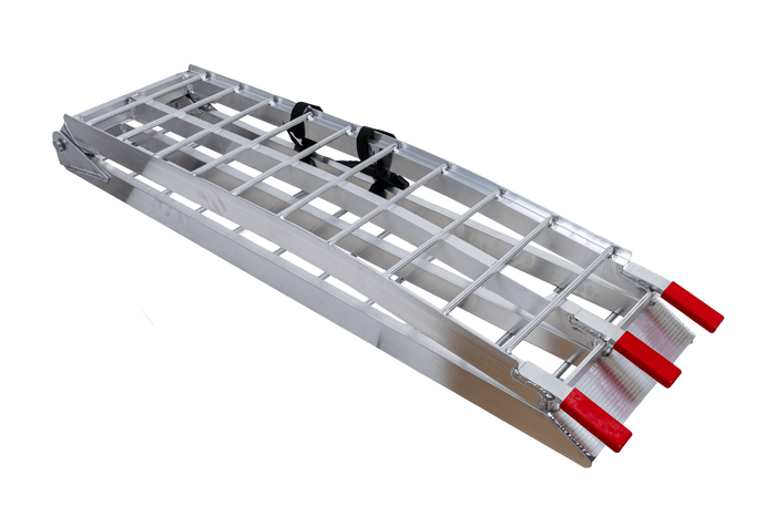 UNITRAILER ALR002 hopfällbar ramp aluminiumramp för släpvagn 221cm 340kg med rem