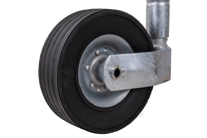 KNOTT TK48 stödhjul, korrugerat rör, 300 kg, 48 mm, 700-940 mm