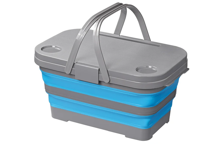 Picknickkorg med lock ProPlus 370315 hopfällbar korg med bordsfunktion 20L
