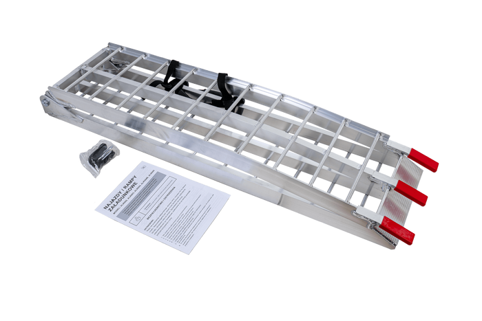 UNITRAILER ALR002 hopfällbar ramp aluminiumramp för släpvagn 221cm 340kg med rem