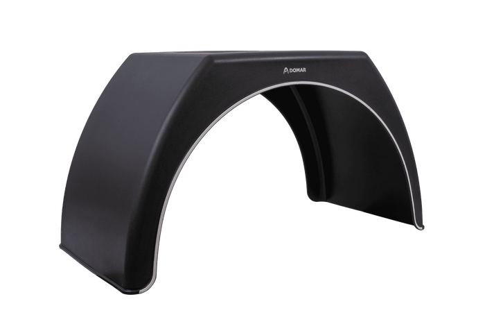 Dubbelskärm för släpvagn 15-16" DOMAR DK3120 platt hjulhus 1000/510mm med vit fälg